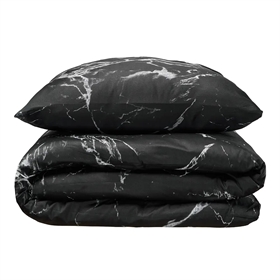 Sengetøj til dobbeltdyne 200x220 - sort marmor
